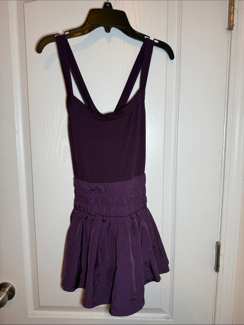 Free People Purple Sleeveless Smocked-Waist Mini Dress